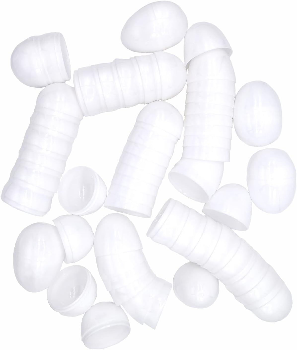 30pcs 2-3/8" Blank White Plastic DIY Easter Eggs