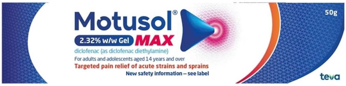 Motusol Max 2.32% w/w Gel 50g – Targeted Pain Relief of Joints & Muscles in Acute strains & sprains