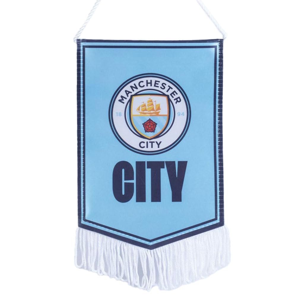 Manchester City FC Home Pennant and Wall Banner, Sky Blue, Football Club Decor