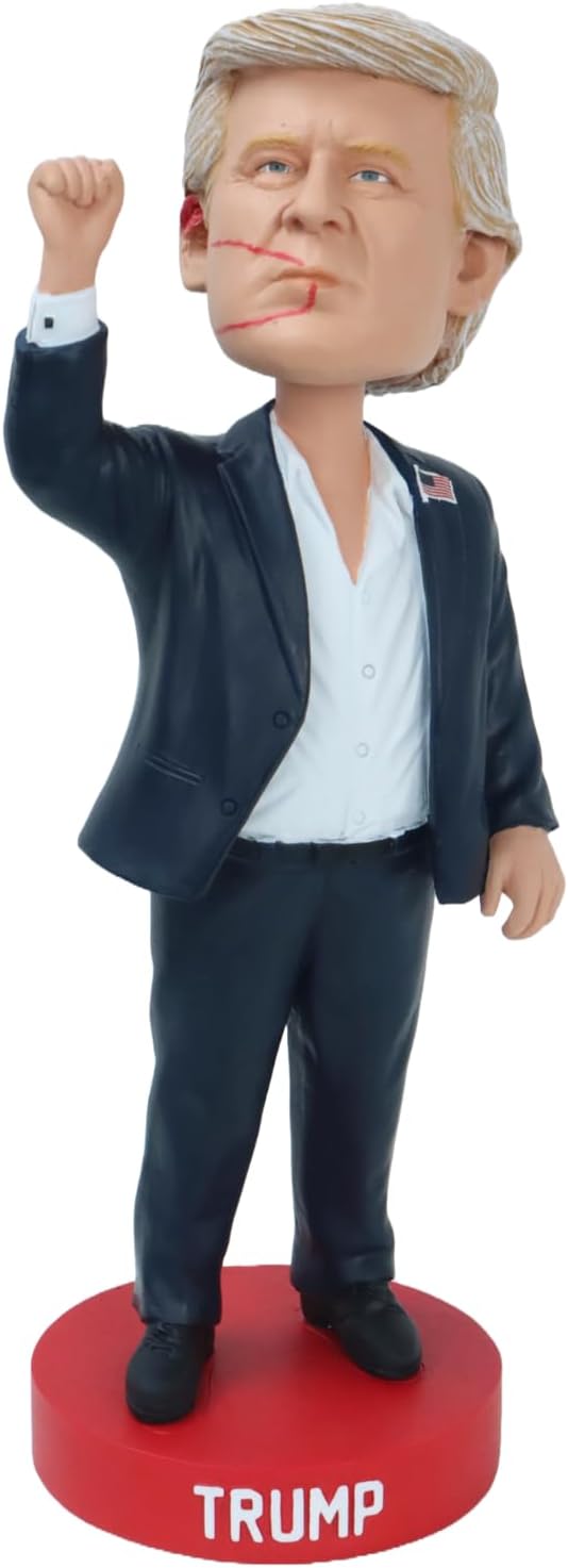 Trump Bobblehead - 8 Inch Trump Keep Fighting Fist Pump Bobblehead Merchandise | Trump Bobble Head 2024 | Funny Trump Gifts for Trump Fans | Trump Fight Figure | Trump Merch 2024