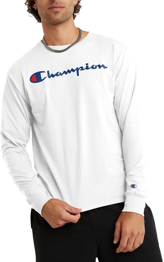 Champion Men's Long Sleeve T-shirt, Classic T-shirt for Men (Reg. Or Big & Tall)
