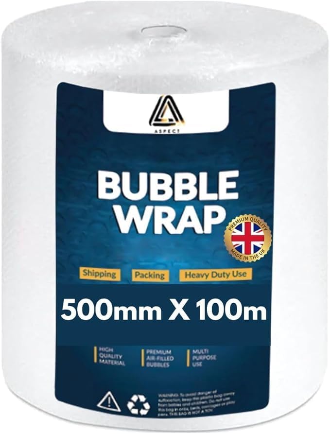 Aspect Bubble Wrap for Moving House | Large Premium Wrap Roll 500mm x 100m | Moving Home Essentials Packaging, Easy Packing, Office and Industrial Use