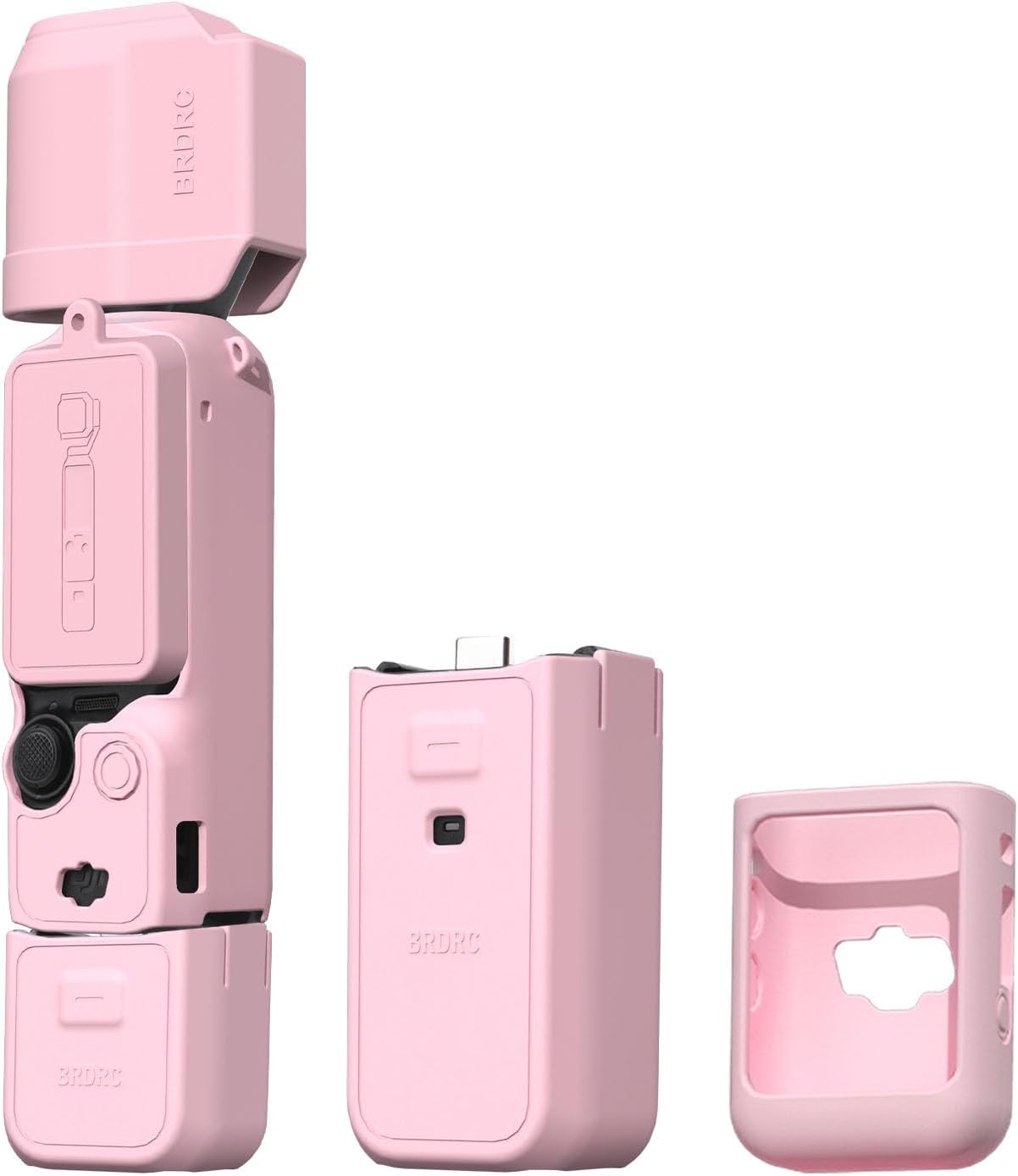 Pocket 3 Silicone Cover, Protective Case Lens Protector Scratch-Resistant Sleeve Skin Compatible with DJI OSMO Pocket 3 Creator Combo Accessories(Pink)