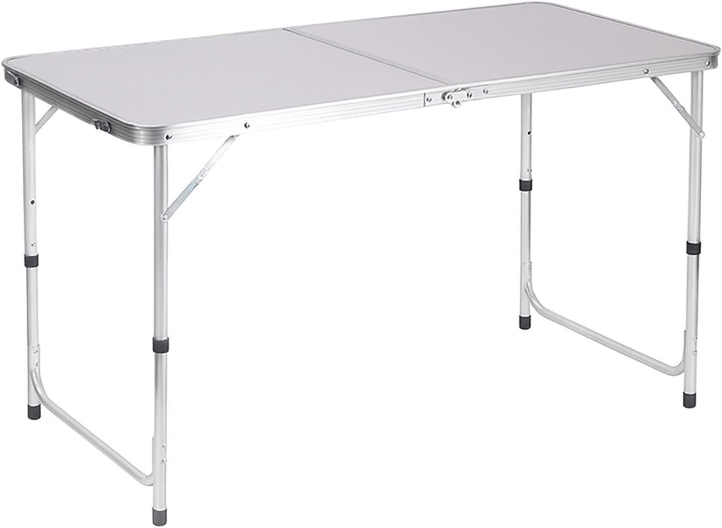Heavy Duty Folding Table – 3 Height Adjustable Portable Aluminium Camping & Picnic Table with Carry Handle, Durable Fire-Resistant MDF Top – Perfect for Indoor & Outdoor Use, 4FT x 2FT
