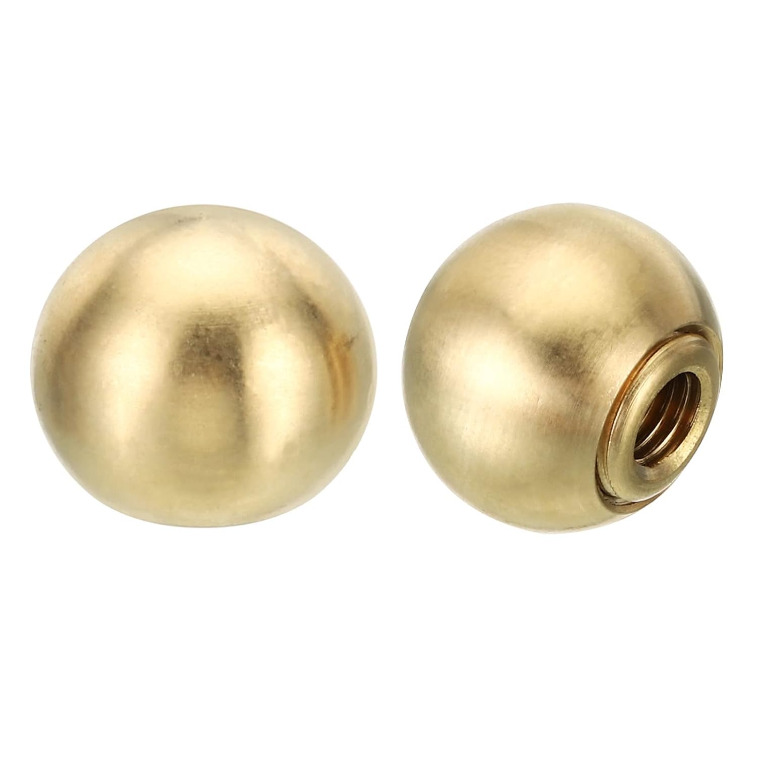 PATIKIL 17.5mm/0.69" Brass Ball Lamp Finials Caps Knob, 2 Set Lamp Shade Harp Top Decoration Screw Cap Nuts for Furniture Lighting
