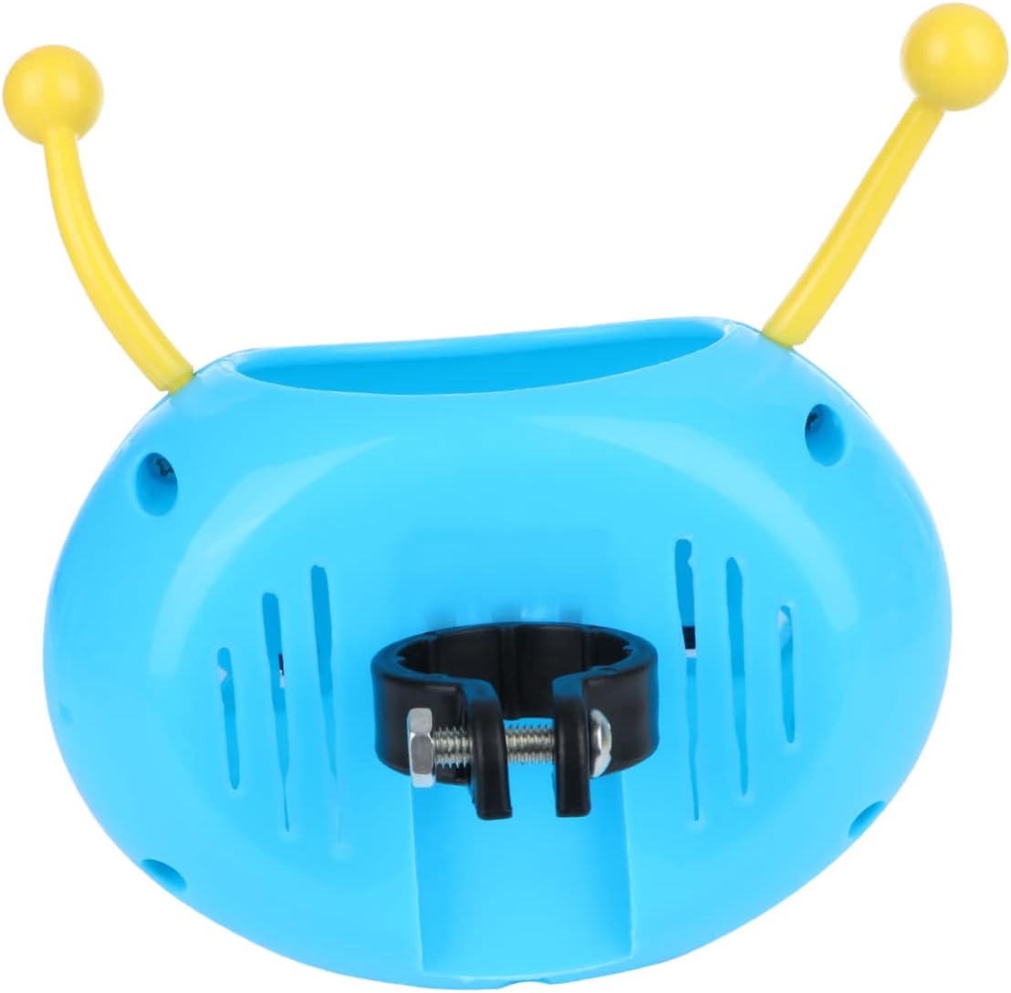 BESPORTBLE Boys and Girls Scooter Basket Cartoon Design Blue Double Buckle Plastic Front Handlebar Carrier for Boys and Girls for Scooters and Tricycles