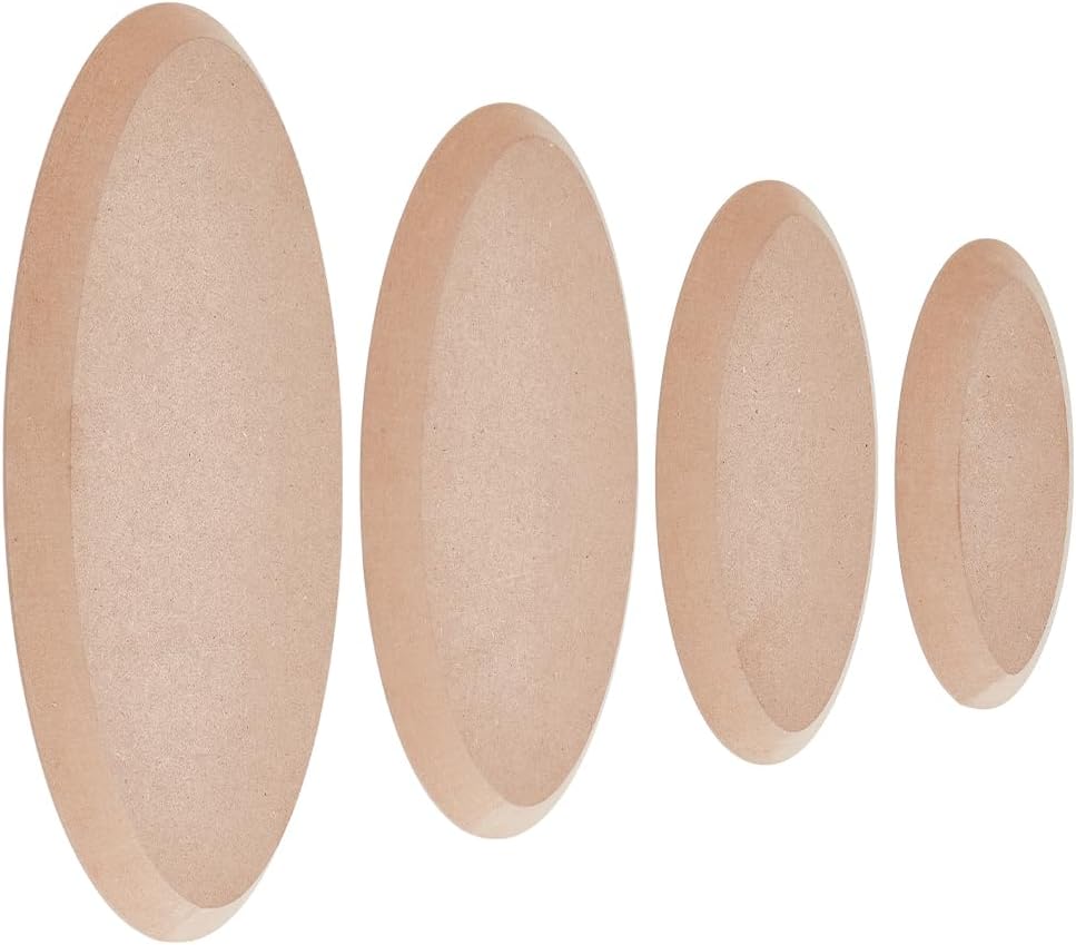 OLYCRAFT 4Pcs 4 Sizes Oval Pottery Molds Ceramics Plate Forming Molds Ceramic Mold for Clay Pottery Boards for Handbuilding Oval Ceramics Forming Plate Pottery Tools for Ceramics Making Craft