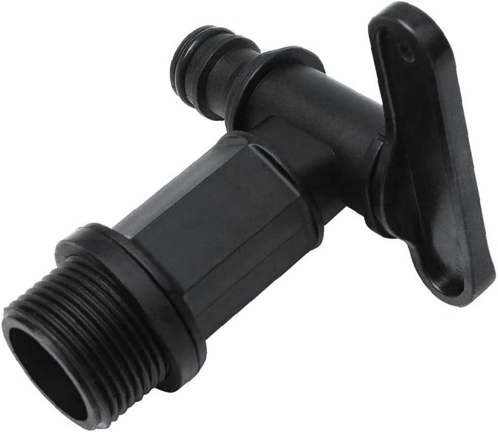 Water Butt Adapter - Rain Water Collection Barrel Connector - Black Garden Hose Tap - Durable and Useful