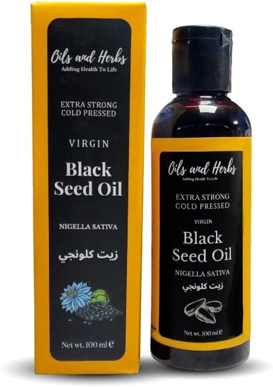 Extra Strong Black Seed Oil 100% Pure and Cold Pressed by Oils and Herbs UK Extracted from Organic Nigella Sativa Seeds Good for Boosting immunity, Skincare and Hair with Easy Dropper Cap 100ML