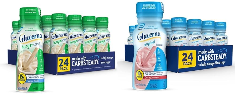Glucerna Hunger Smart Shake, Diabetic Drink, Blood Sugar Management, 15g Protein, 180 Calories & Nutritional Shake, Diabetic Drink to Support Blood Sugar Management, 10g Protein