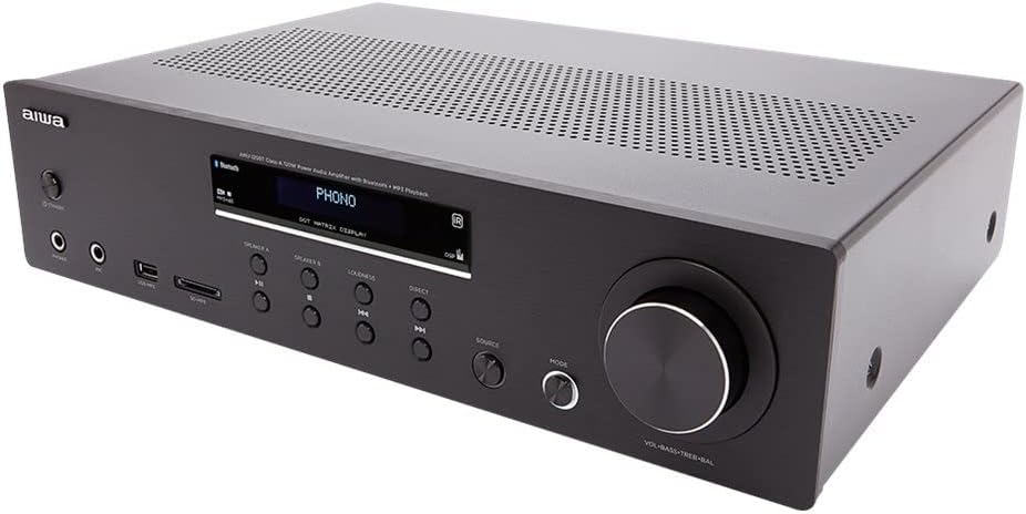 Aiwa AMU-120BT Stereo Amplifier 2x60W Black Bluetooth®, Speaker A/B circuit,USB