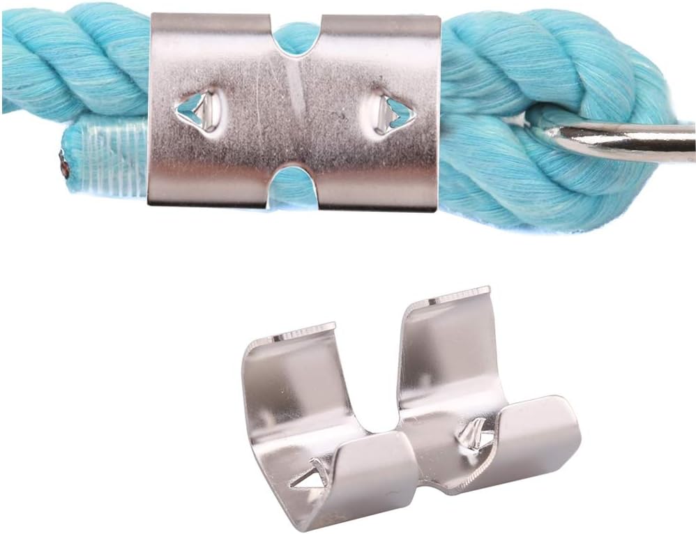 Double Rope Clamps Fits 0.31-inch(8mm) to 0.47-inch(12mm) Braided Ropes Pack of 10