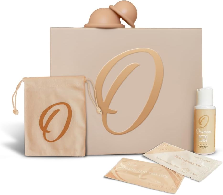 Ovarium® Deluxe Conception Kit - Reusable Medical-Grade Silicone Fertility Aid Cups - Fertility-Friendly Lubricant + Ovulation & Pregnancy Tests - Keeps Sperm Close to Cervix Up to 12 Hours (2 Sizes)