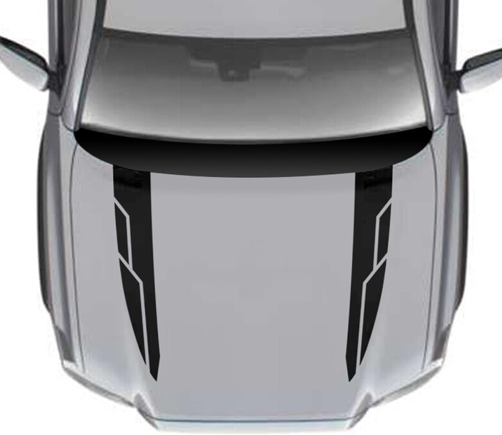 2pcs Car Hood Stripes Kit Bonnet Vinyl Decal Stickers for Toyota Tacoma 2004-Present (Matte Black)