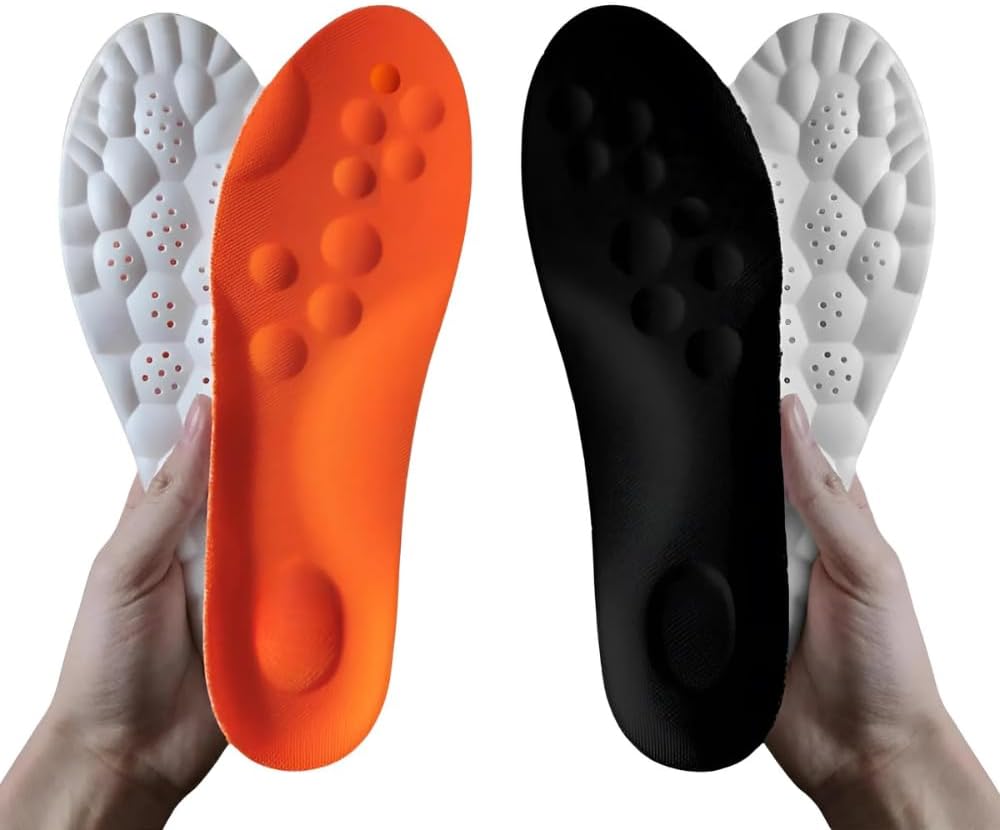 Steppers Insoles,Steppers Comfort Boosting Massage Insole,4D Memory Foam Thermal Insoles,Comfy Insole with Arch Support for Men and Women Work Boots,Anti-Fatigue Pain Relief,Runnings,Jogging