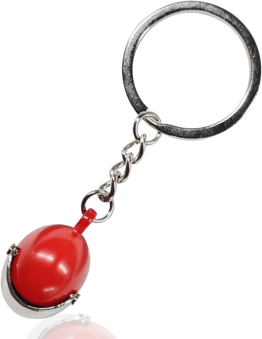 Creative Motorcycle Helmet Keychain, 3D Metal Car Key Ring for Men, Mini Charm Car Key Fob Holder for Auto Wallet Bag (Red)