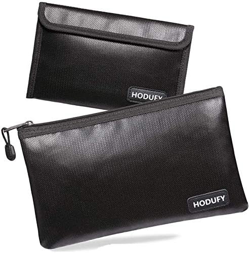 Fireproof Money Bag - 10.6"x6.7" & 5"x8" Small Fireproof Bags, Bank Deposit & Passport Safe Storage Envelope