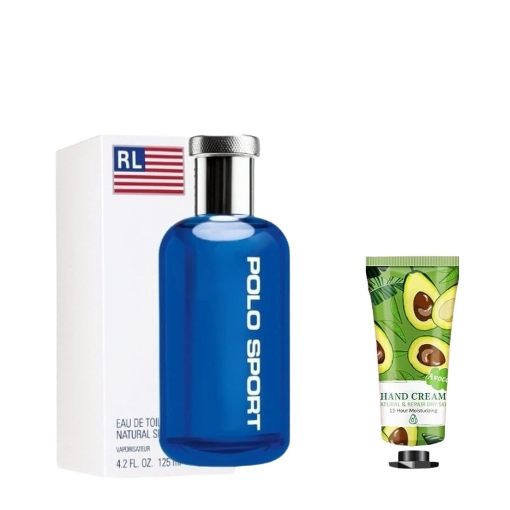 Bundle- Cologne For Men Polo Sport Eau de Toilette 4.2 Oz with Mini Hand Cream