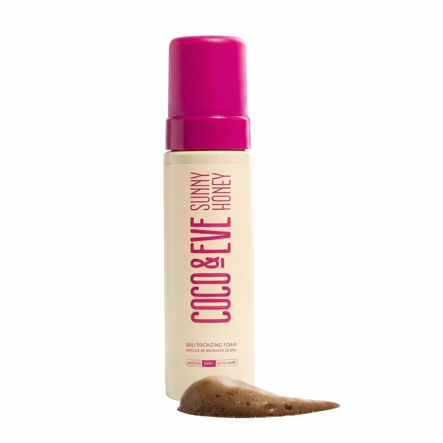 Coco & Eve Sunny Honey Self Tanner Foam - (Dark) Fast Drying, Streak-Free Sunless Tanning Mousse, Tropically Scented Lightweight Natural Looking Tan, Non-Sticky, Vegan, Cruelty Free | 6.7 Fl Oz