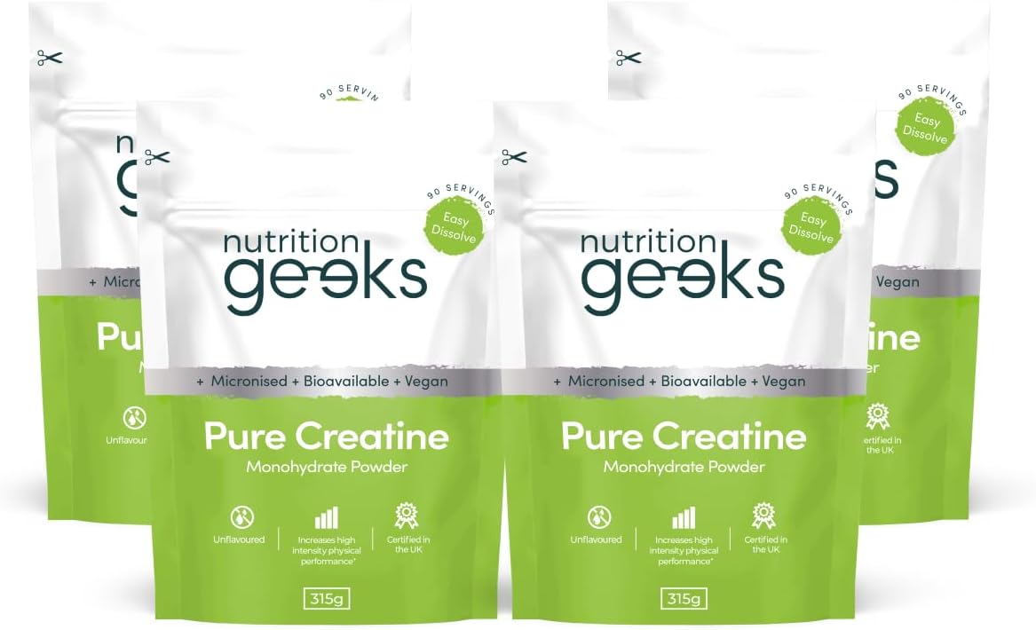 Pure Creatine Monohydrate Powder - 1.26kg (360 Servings) - Easy Dissolve Creatine Powder, Unflavoured & Micronised (Not Creatine Gummies or Creatine Tablets), Vegan Creatine for Women and Men