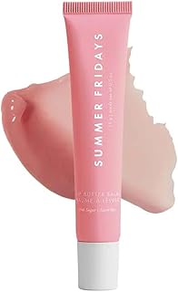 Summer Fridays Lip Butter Balm - Conditioning Lip Mask and Lip Balm for Instant Moisture, Shine and Hydration - Sheer-Tinted, Soothing Lip Care - Pink Sugar (.5 Oz)