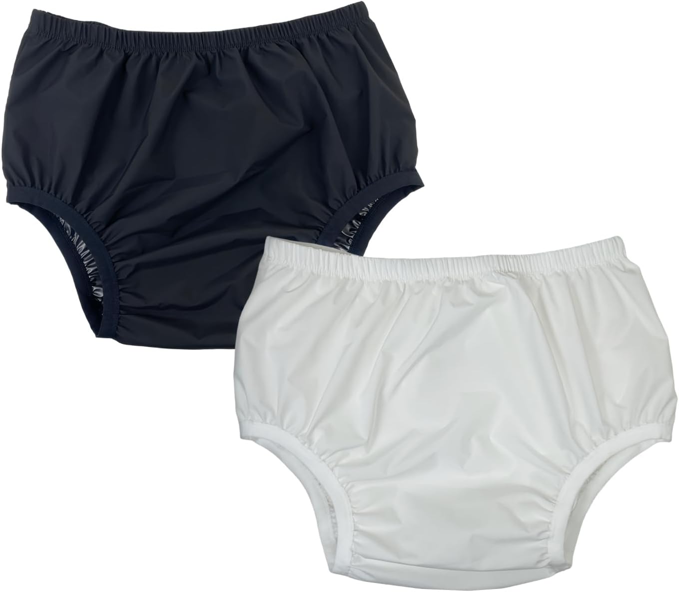 Leakproof Cloth Diaper Covers for Adult, Incontinence Protective Briefs Underwear, Reusable Plastic Pants Special Needs 2Pcs (WhiteBlack, L)