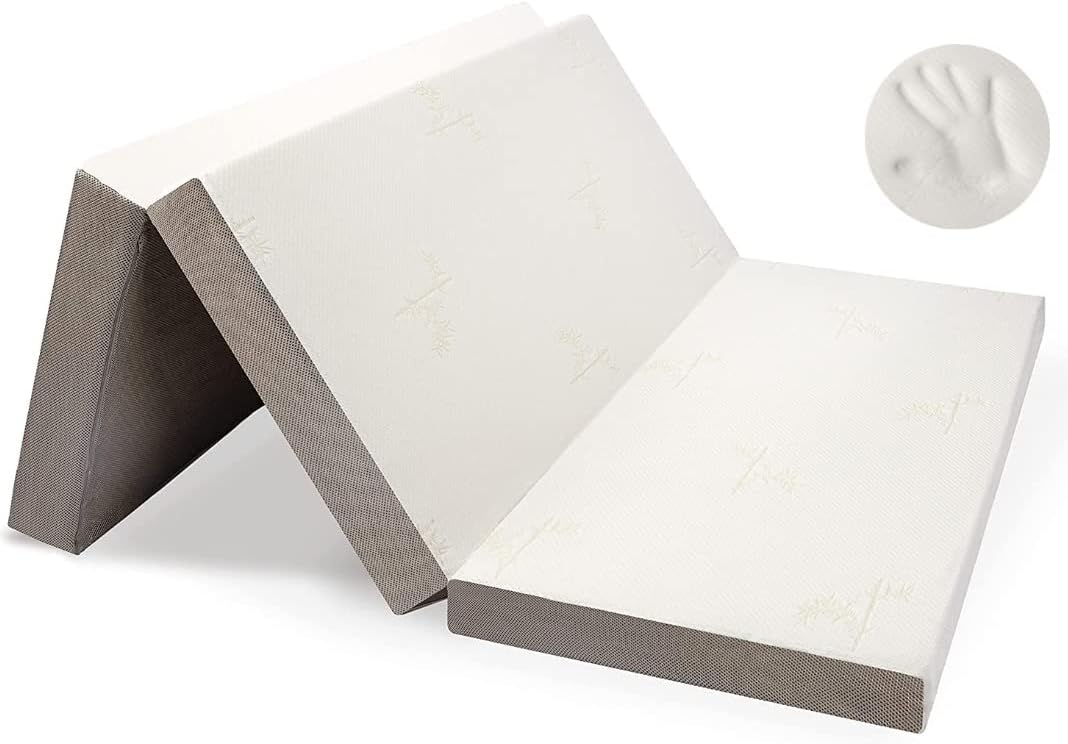 Milliard Trifold Mattress, Full Size, 6 inch, Portable Foldable Mattress Full with Memory Foam & Washable Cover, Tri-Folding Floor Bed, Camping, Fold Up Guest Bed, RV Travel, Sleepovers, 75" x 52"