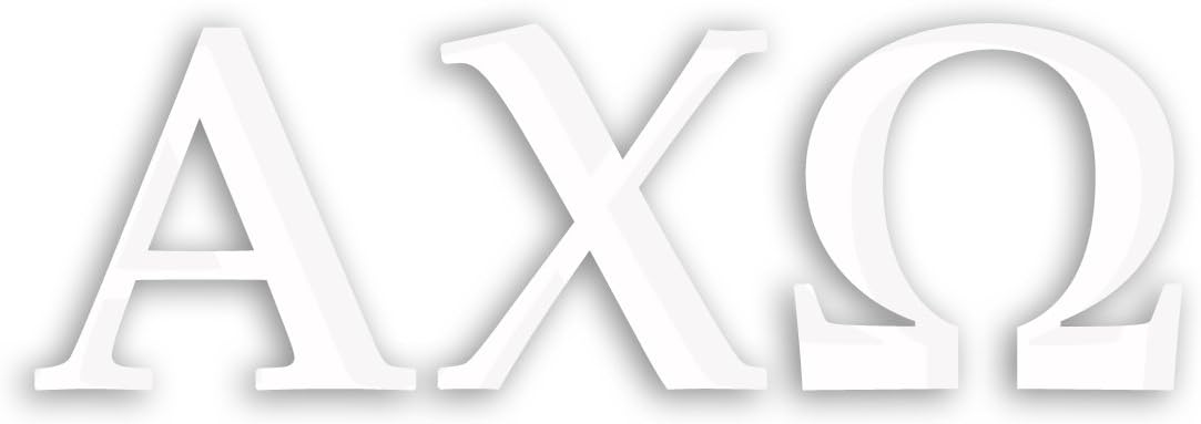 Officially Licensed Alpha Chi Omega 8" x 3" Window Decal - White