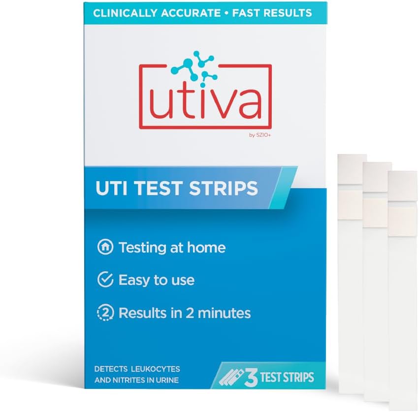 Utiva UTI Test Strips – Home Test Kit for Urinary Tract Infection – Clinically Accurate Results in 2 Minutes – Urine Test Strips for Women and Men, 3 Individual at Home UTI Tests