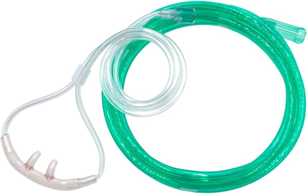 14Ft Salter Style High Flow Adult Oxygen Nasal Cannula with Safe 3-Channel Design, Standard Connector #16SOFT-HF-14
