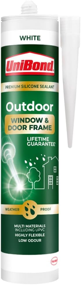 Outdoor Window and Door Frame Sealant, White Outdoor Sealant, Durable Weatherproof Door and Window Sealant, Cartridge