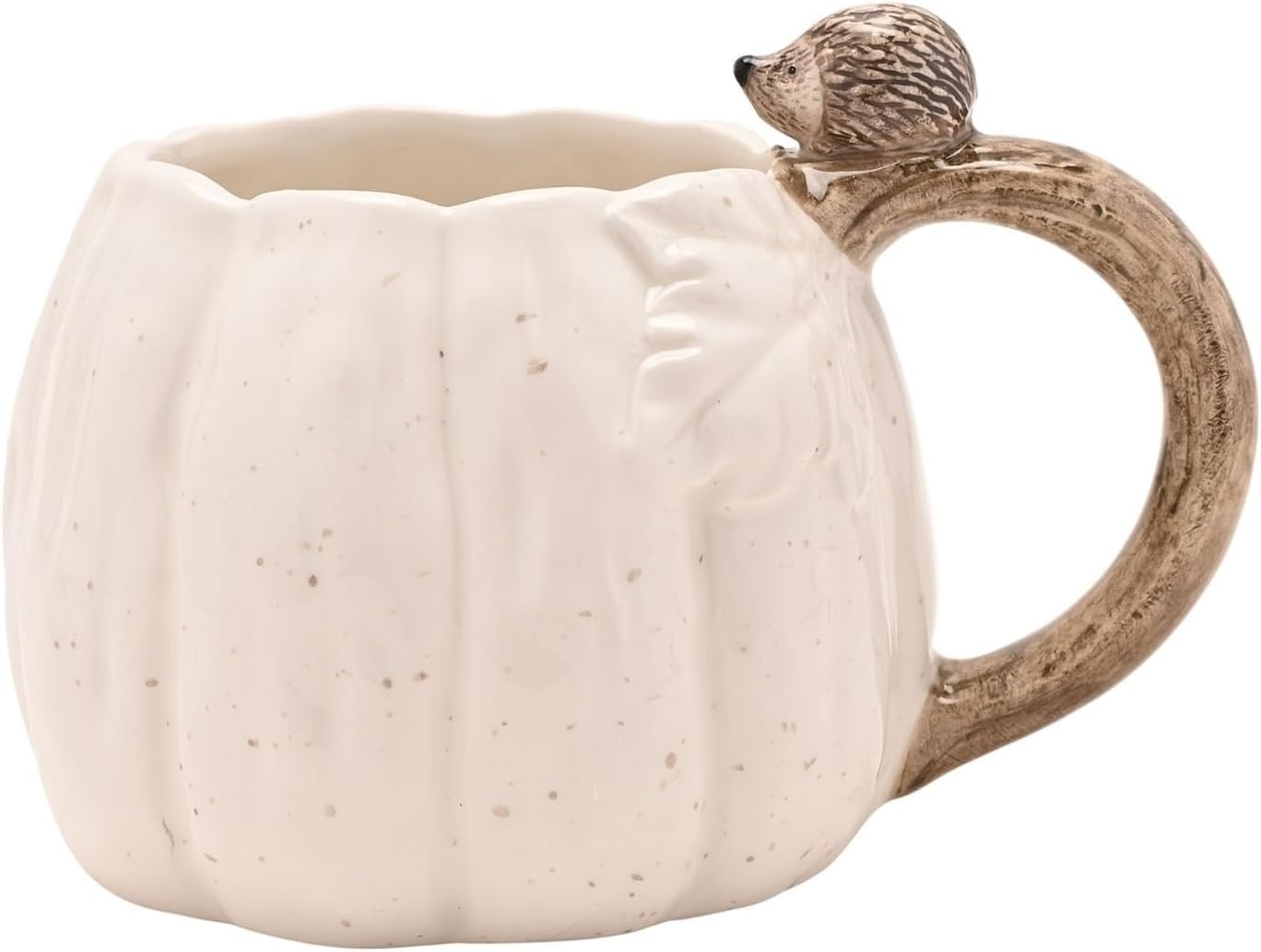 Coffee Mug, 450ml Ceramic Pumpkin Mug with Hedgehog Handle, Glazed Ceramic Coffee Cup for Tea Latte Cappuccino Hot Chocolate