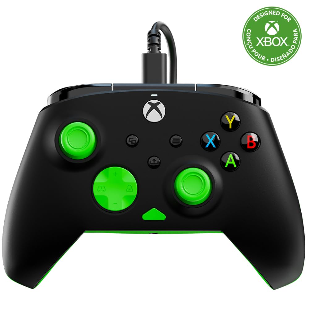Turtle Beach Rematch Core Wired Gaming Controller - Licensed for Xbox Series X|S, Xbox One & Windows PCs - Audio Controls, Rumble Motors & Impulse Triggers, Companion App - Black/Green