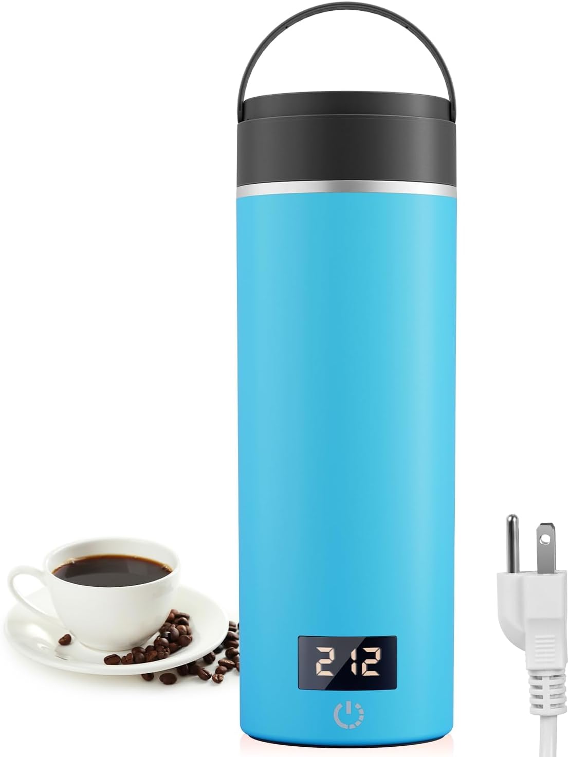 AIRMSEN Travel Electric Kettle with 6 Temperature Control, 4 Keep-Warm Modes - 500ml Portable Water Boiler Built-in 316 Stainless Steel - Mini Hot Water Kettle for Tea, Milk, Coffee - Blue