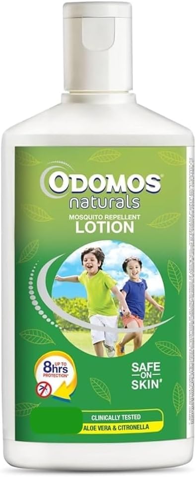 Naturals Odo-mos Mosquito Insect Repellent Lotion 120ml, Skin Friendly, DEET Free, Keep midges Bugs Wasps tick Away, Avoid Insect bite, Long Lasting