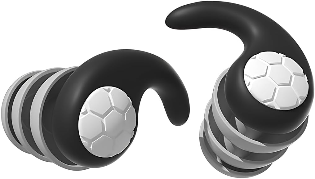 CPJJ Black Loop Earplugs - Quiet Ear Defenders for Children, Noise Reducing and Cancelling for Sleeping, Flying (L)
