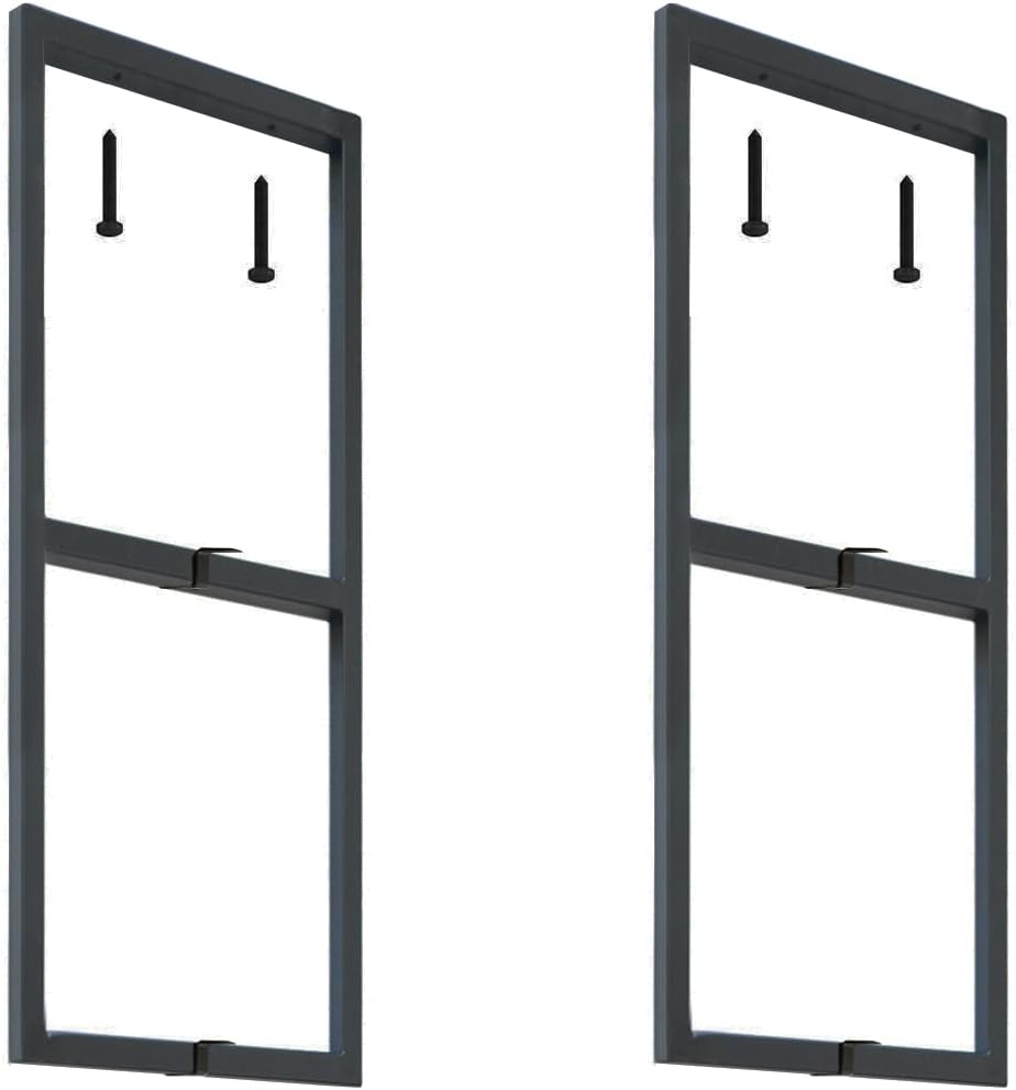 DIYHD 2 Tier Ceiling Mount Pipe Shelf Brackets, Industrial Rustic Black Storage Hanging Pipe Shelf,Max Load 100lbs,No Wooden Plank