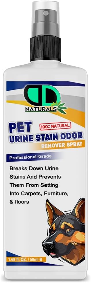 100% Natural Pet Odor & Stain Remover Spray – Safe for Dogs & Cats – Fast-Acting Formula, Eliminates Urine Odor Fast, Eco-Friendly & Effective (50ml Spray)