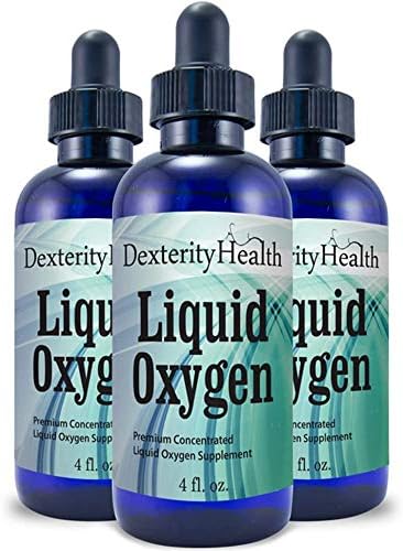Liquid Oxygen Drops, 3-Pack of 4 oz. (12 oz. Total), Dropper-Top Bottles, Vegan, All-Natural, Safe and Sterile, Proprietary Blend of Oxygen-Rich Compounds, Made in The USA