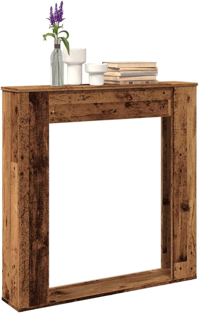 Fireplace Surround, Fire Surround Fireplace Mantel Old Wood 100x20x100 cm Engineered Wood