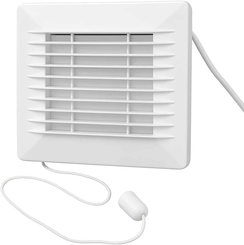 AirTech-UK Bathroom Extractor Fan with Pull Cord 100mm – Quiet Ventilation for Bathrooms & Kitchens – Wall Mounted Design