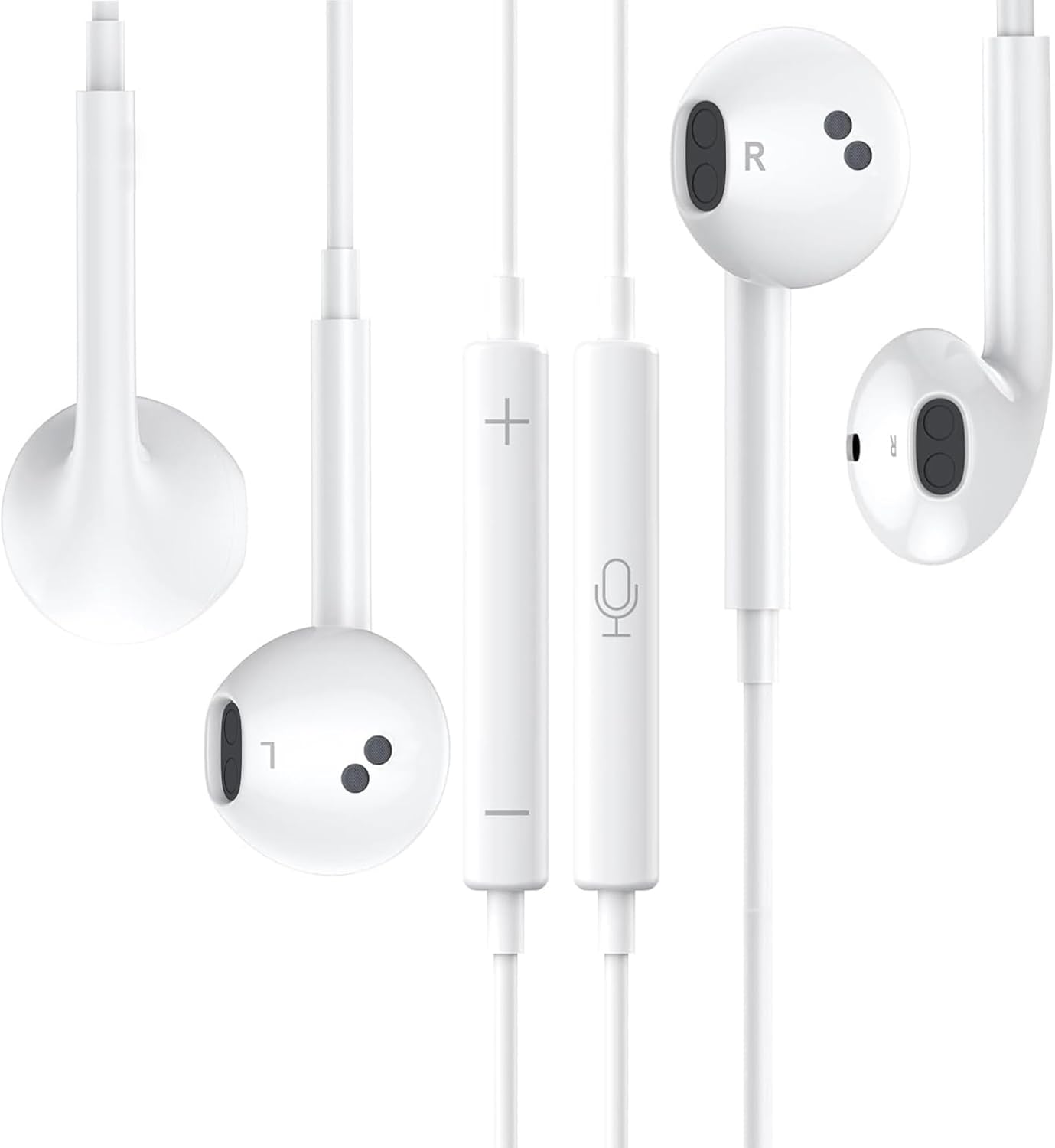 2 Packs Lilltning Headphones for iPhone Earphones Wired Nosie Reduction Built-in Microphone&Volume Control Headsets，Earbuds for iPhone 14/13/12/11/XR/XS/X/8/7/6/SE/Pro/Pro Max, Support All iOS System