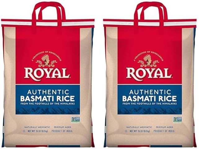 Authentic Royal Basmati White Rice, 15 lbs (Pack of 2)
