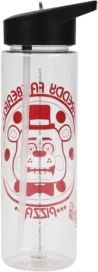 Five Nights At Freddy's Freddy Fazbear's Pizza 24 Oz Single Wall Plastic Water Bottle