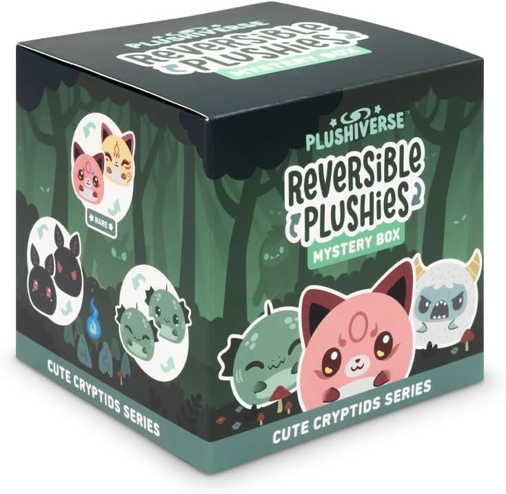 TeeTurtle 3" Reversible Mystery Box Plushie - Cute Cryptids Series - Surprise Soft Stuffed Animal Blind Box