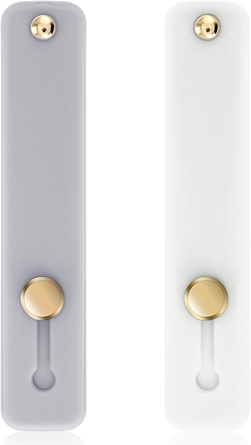 2Pcs Phone Loop Finger Holder, Silicone Phone Grip Phone Finger Strap Stand Universal Portable Finger Kickstand for Most Smartphones (2pcs-Grey/White)