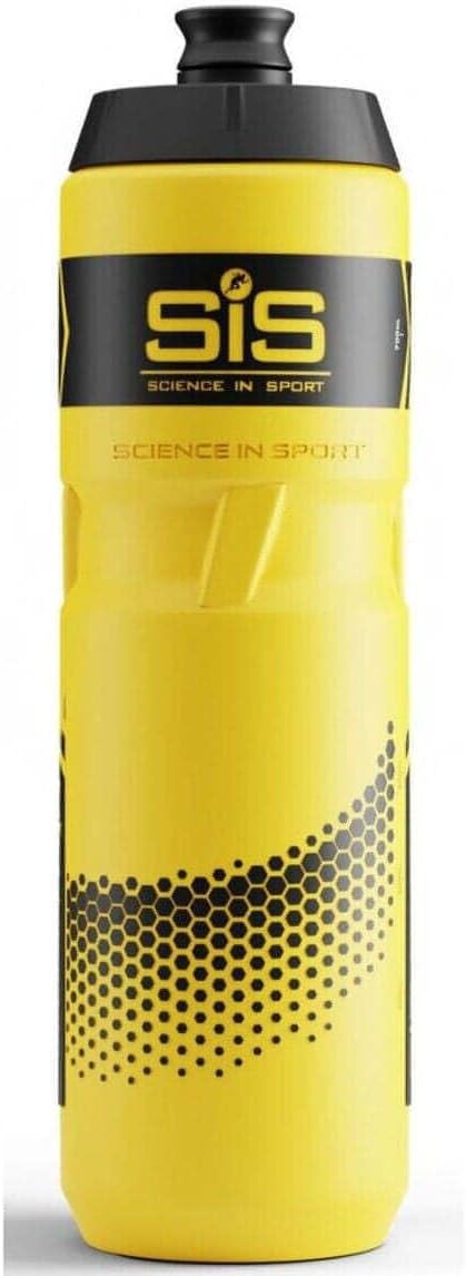 Science in Sport Pro Water Bottle w/Easy Mixing | Yellow Squeeze Water Bottle w/Running Lockable Valve - 27 Fluid Ounce