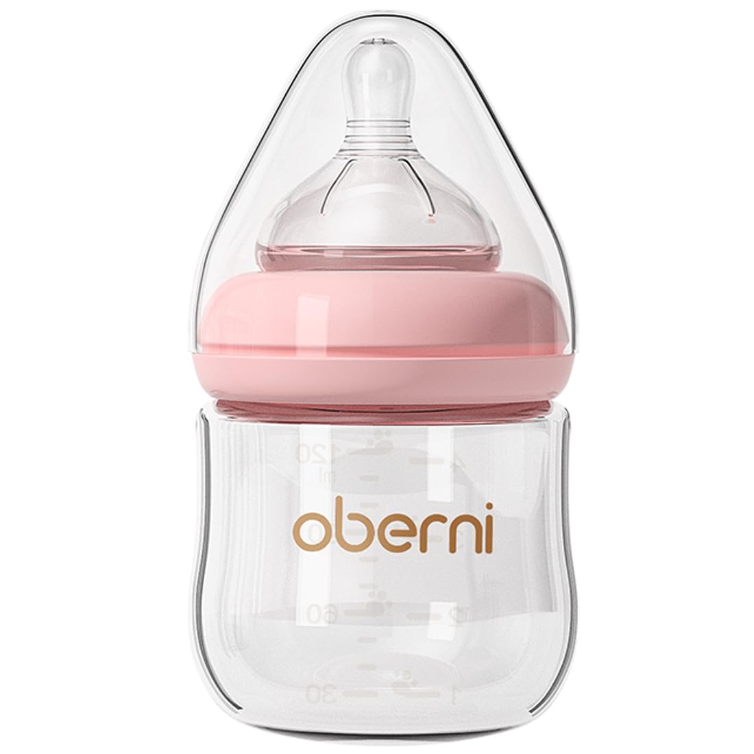 Glass Baby Bottles,Anti Colic Breastfeeding Bottle with Natural Response Nipple Size S,Wide Neck Slow Flow Baby Bottle for Baby,Newborn,Preemie 0-3 0-6 Month,BPA Free (Pink, 1 Pack, 4 Ounce)