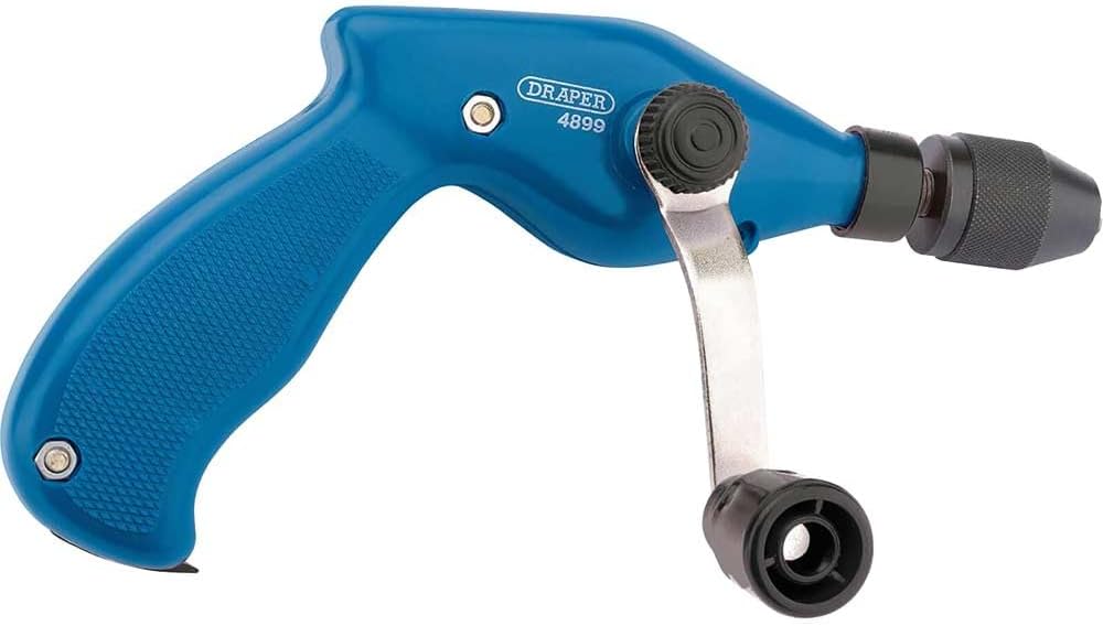 Draper 13841 Chuck Pistol Grip Hand Drill, 8mm , Black