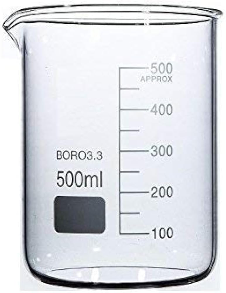 Rocwing Boro 3.3 Glass Graduated Measuring Beaker for Lab or Kitchen (500ml)
